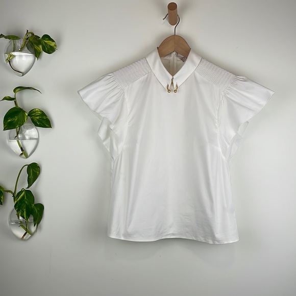 RED Valentino Piercing Detail Poplin Top - Picture 1 of 7